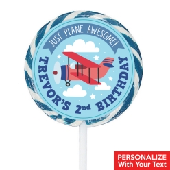 Airplane PERSONALIZED Lollipops - 12 Pk