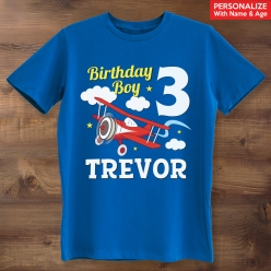 55% OFF: Airplane Birthday Personalized Birthday Blue Shirt