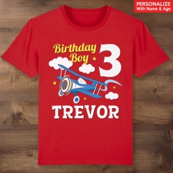 55% OFF: Airplane Personalized Birthday Red Shirt