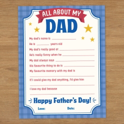 All About My Dad Activity Sheet