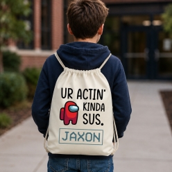 Among Us Actin Sus Personalized Drawstring Backpack