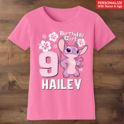 55% OFF: Lilo & Stitch Angel Personalized Pink T-shirt