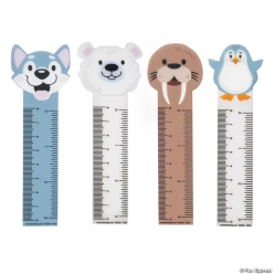 Arctic Wonderland Animal Vinyl Ruler Bookmarks-48Pk