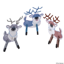 Arctic Wonderland Reindeer Clothespin Craft Kits-6Pk