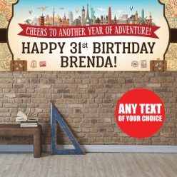 Travel Party PERSONALIZED Giant Vinyl Keepsake Banner