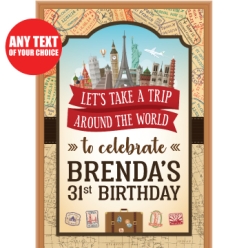 Travel Party PERSONALIZED Giant Vinyl Keepsake Door Sign