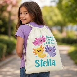 Whole Lotl Fun Personalized Drawstring Backpack