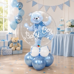 Baby Boy Bear Airfill Mini Balloon Column