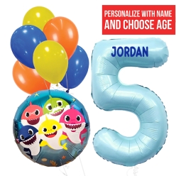 40% OFF: Baby Shark PERSONALIZED Name & single Digit Age Balloon