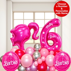 *Malibu Barbie Girl 6 FT Airfill Personalized Balloon Column