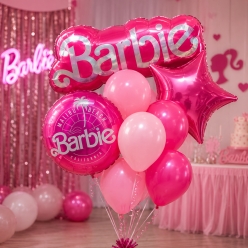 Barbie Logo Jumbo Balloon Bouquet