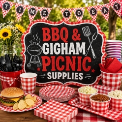 Barbeque (BBQ) / Gingham Picnic Supplies
