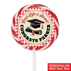 BBQ Grad PERSONALIZED Lollipops - 12 Pk