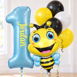 Bee Age 1 PERSONALIZED Balloon Bouquet