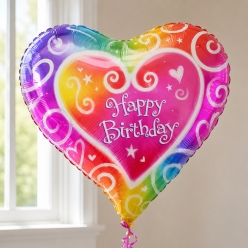 Happy Birthday Heart Shaped Foil 18