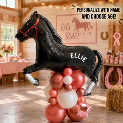 Horse Black Airfill Personalized Balloon Column Kit
