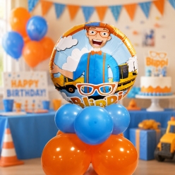 Blippi Airfill Mini Balloon Column Centerpiece - 13pc