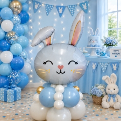 Blue Bunny 4.5 Ft Airfill Balloon Column Kit