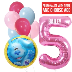 Blues Clues PERSONALIZED Pink Name & Age Balloon Bouque