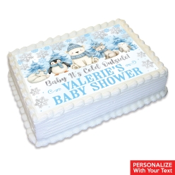 Baby it's Cold Outside Blue Personalized Edible Icing