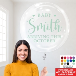 60% OFF: Sage Green Baby CUSTOM Name & Date 24