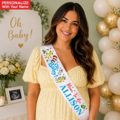 Oh Baby Dr Seuss Baby Shower Personalized White Satin Sash