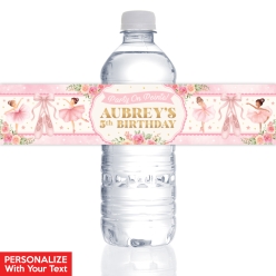 Ballerina PERSONALIZED VINYL Bottle Labels - 10 PK