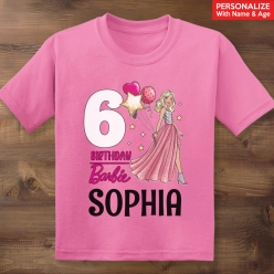 55% OFF: Barbie Birthday Personalized Dark Pink T-shirt