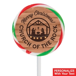 Barnwood Religious Christmas PERSONALIZED Lollipops - 12 Pk