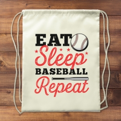 60% OFF: Eat Sleep Baseball Repeat Drawstring Backpack