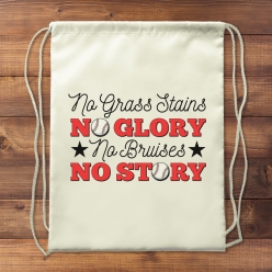 60% OFF: Baseball No Glory Drawstring Backpack