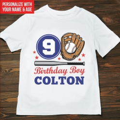 55% OFF: Baseball Birthday Personalized Name & Age T-shirt