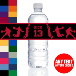 Basketball Team Colours PERSONALIZED VINYL Bottle Labels - 10 PK