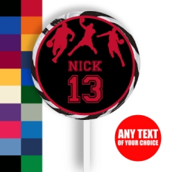 Basketball Team Colours PERSONALIZED Lollipops - 12 Pk