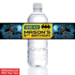 Batman PERSONALIZED VINYL Bottle Labels - 10 PK