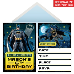 Batman PERSONALIZED Invitations - 8 Pk