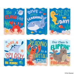 Beach Buddies Classroom Cardstock Posters-6Pk