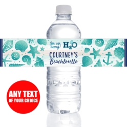 Beach Bachelorette PERSONALIZED VINYL Bottle Labels - 10 PK