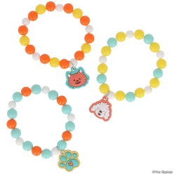 Dog & Cat Bead Bracelets with Charms-12Pk
