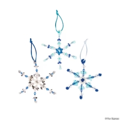Beaded Snowflake Christmas Ornament Craft Kits-96Pk