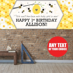 Bee 1st Birthday PERSONALIZED Giant Vinyl Keepsake Banner