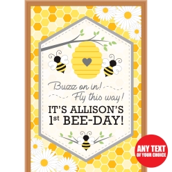 Bee 1st Birthday PERSONALIZED Giant Vinyl Keepsake Door Sign