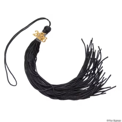 Black 2026 Fabric Graduation Cap Tassels-12Pk
