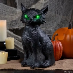 Light-Up Black Cat Tabletop Halloween Decoration