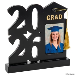 Stacked 2026 Graduation Black Wood Picture Frame with Tassel