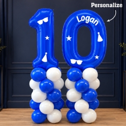 10th Birthday Personalized Airfill Balloon Column Set
