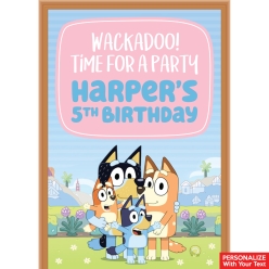 Bluey Pink PERSONALIZED Giant Vinyl Keepsake Door Sign