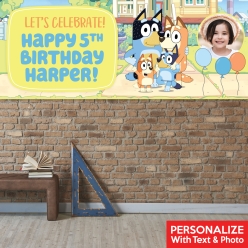 Bluey Birthday PHOTO PERSONALIZED Giant Vinyl Keepsake Banner