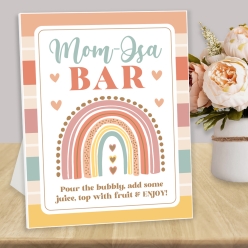 Neutral Rainbow Mom-Osa Bar Stand-up Easel Display Sign