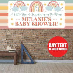Boho Rainbow Baby Shower PERSONALIZED Giant Vinyl Banner